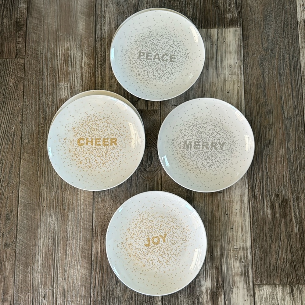 Mikasa Porcelain Set of 6 Cheers Holiday Confetti Salad Plates